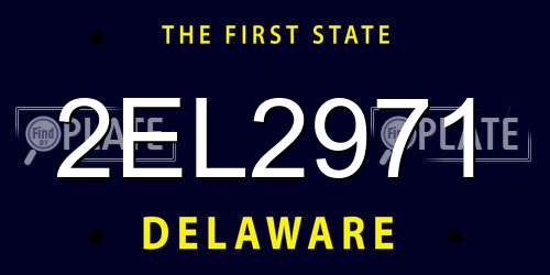 2EL2971 Delaware License Plate