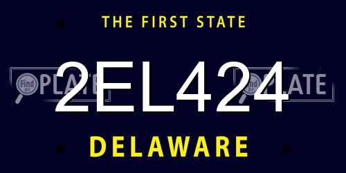 2EL424 Delaware License Plate