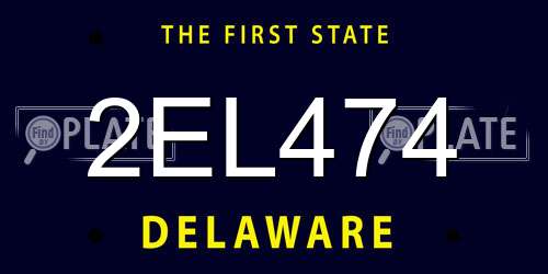 2EL474 Delaware License Plate