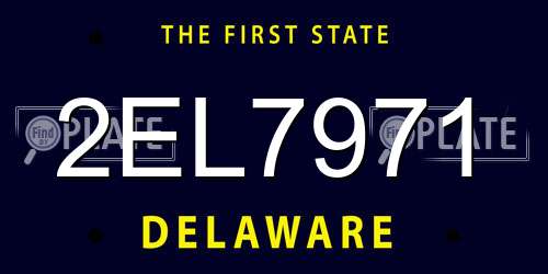 2EL7971 Delaware License Plate