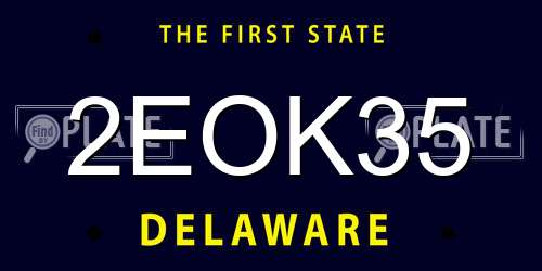 2EOK35 Delaware License Plate
