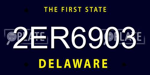 2ER6903 Delaware License Plate