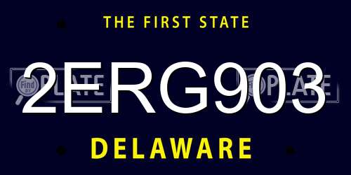 2ERG903 Delaware License Plate
