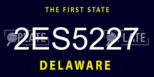 2ES5227 Delaware License Plate