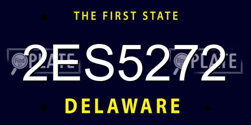 2ES5272 Delaware License Plate