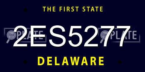 2ES5277 Delaware License Plate