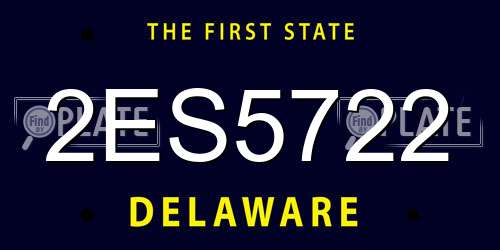 2ES5722 Delaware License Plate