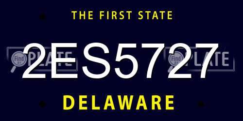2ES5727 Delaware License Plate