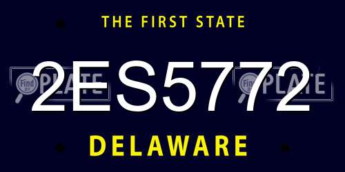 2ES5772 Delaware License Plate