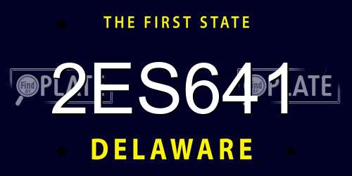 2ES641 Delaware License Plate