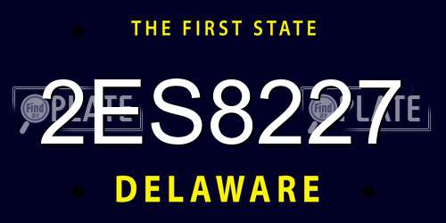 2ES8227 Delaware License Plate