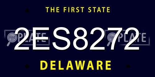 2ES8272 Delaware License Plate