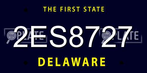 2ES8727 Delaware License Plate