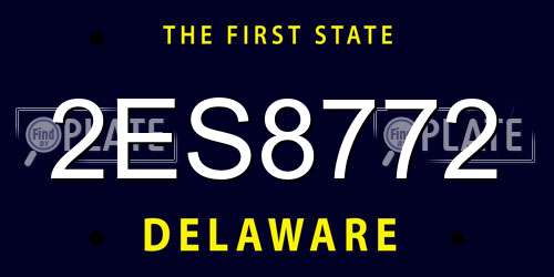 2ES8772 Delaware License Plate