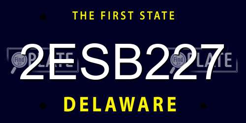 2ESB227 Delaware License Plate