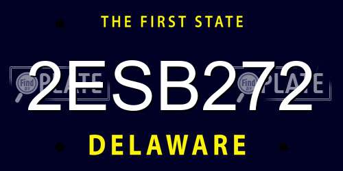 2ESB272 Delaware License Plate