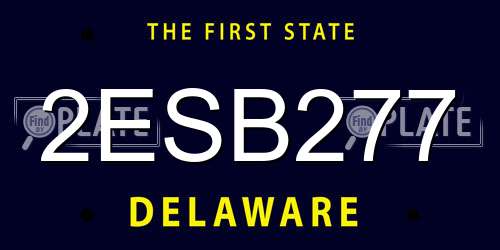 2ESB277 Delaware License Plate
