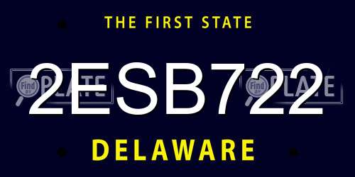 2ESB722 Delaware License Plate