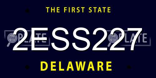 2ESS227 Delaware License Plate