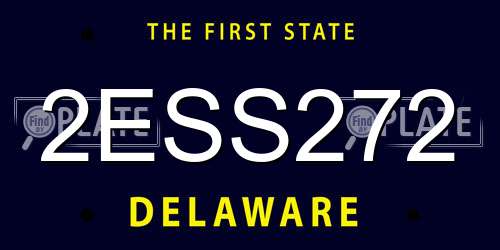 2ESS272 Delaware License Plate