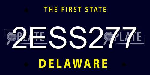 2ESS277 Delaware License Plate