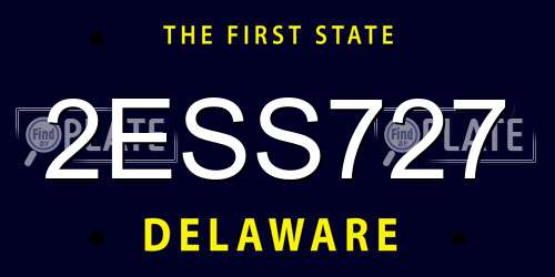 2ESS727 Delaware License Plate
