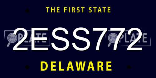 2ESS772 Delaware License Plate