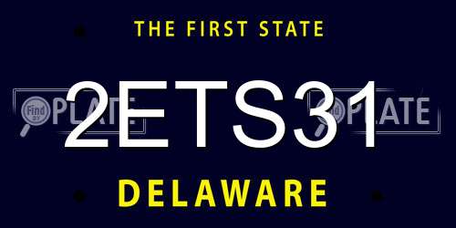2ETS31 Delaware License Plate