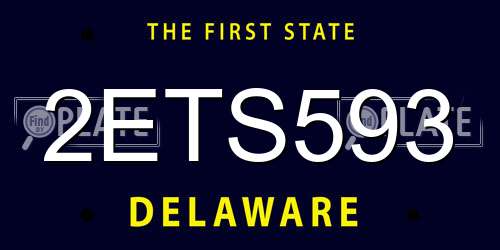 2ETS593 Delaware License Plate