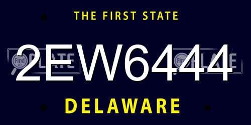2EW6444 Delaware License Plate