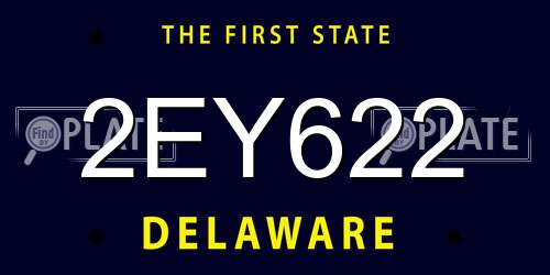 2EY622 Delaware License Plate