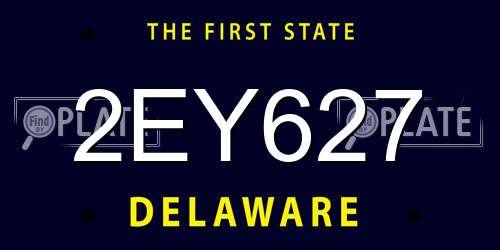 2EY627 Delaware License Plate