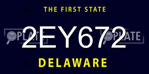 2EY672 Delaware License Plate