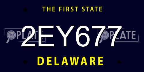 2EY677 Delaware License Plate