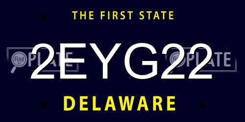 2EYG22 Delaware License Plate