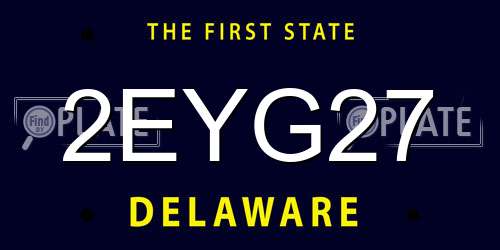 2EYG27 Delaware License Plate