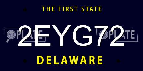 2EYG72 Delaware License Plate