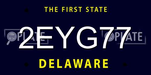 2EYG77 Delaware License Plate