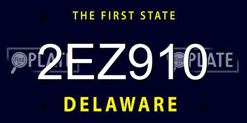 2EZ910 Delaware License Plate