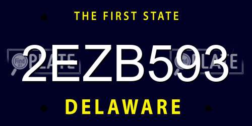 2EZB593 Delaware License Plate