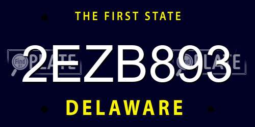2EZB893 Delaware License Plate