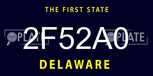 2F52A0 Delaware License Plate