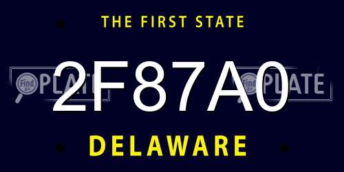 2F87A0 Delaware License Plate