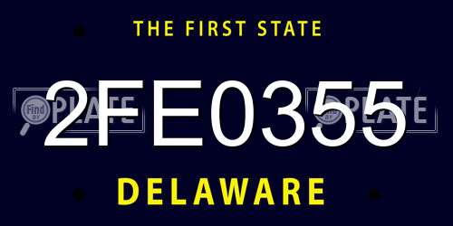 2FE0355 Delaware License Plate