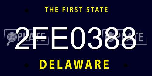 2FE0388 Delaware License Plate