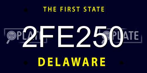 2FE250 Delaware License Plate