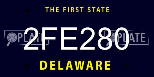 2FE280 Delaware License Plate