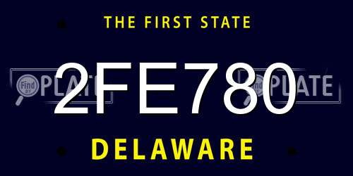 2FE780 Delaware License Plate