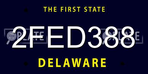 2FED388 Delaware License Plate