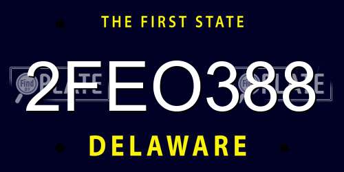 2FEO388 Delaware License Plate